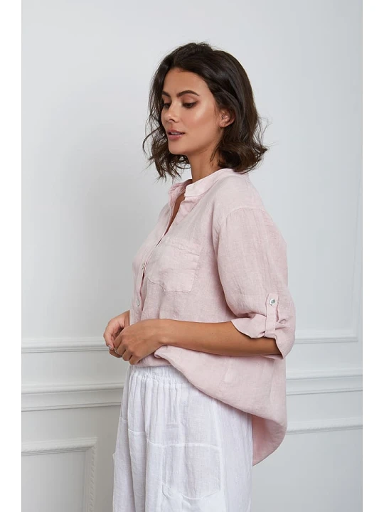 Zdjęcie produktu Fleur de Lin Lniana bluzka "Helly" w kolorze jasnoróżowym rozmiar: S