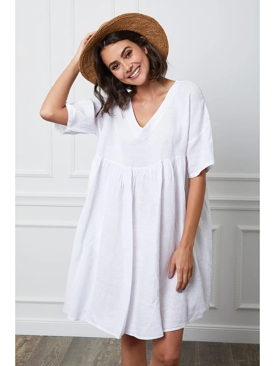 Zdjęcie produktu Fleur de Lin Lniana sukienka "Etsy" w kolorze białym rozmiar: XL