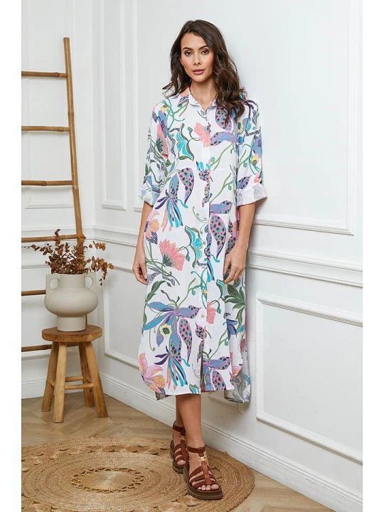 Zdjęcie produktu Fleur de Lin Lniana sukienka w kolorze białym rozmiar: XXL