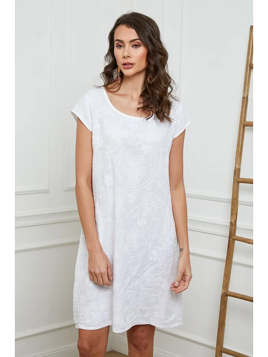 Zdjęcie produktu Fleur de Lin Lniana sukienka w kolorze białym rozmiar: XL