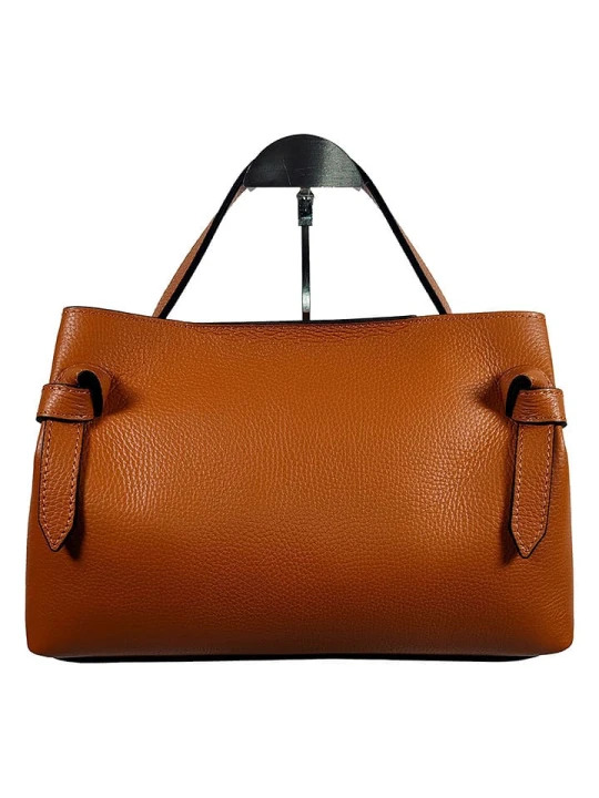 Zdjęcie produktu Florence Bags Skórzana torebka "Capoliveri" w kolorze jasnobrązowym - 33 x 20 x 13 cm rozmiar: onesize