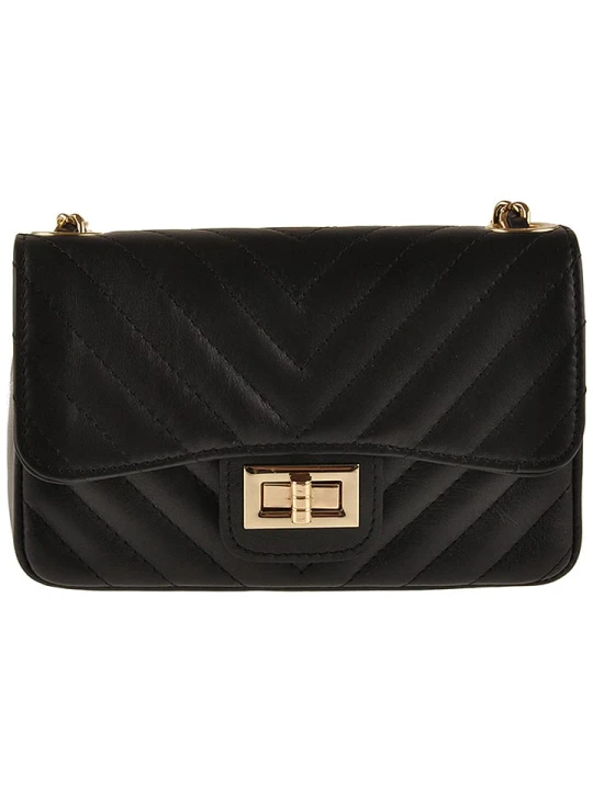 Zdjęcie produktu Florence Bags Skórzana torebka "Elm" w kolorze czarnym - 20 x 13 x 5 cm rozmiar: onesize