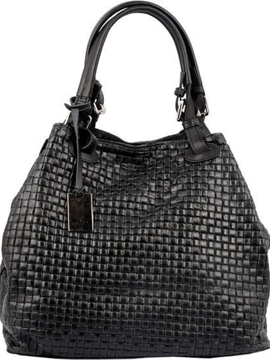 Zdjęcie produktu Florence Bags Skórzana torebka "Free" w kolorze czarnym - 31 x 29 x 32 cm rozmiar: onesize