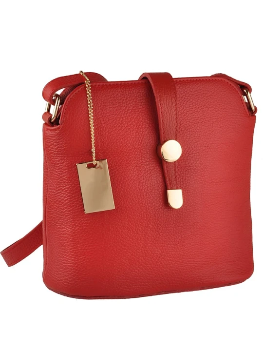 Zdjęcie produktu Florence Bags Skórzana torebka "Larissa" w kolorze czerwonym - 26 x 21 x 12 cm rozmiar: onesize