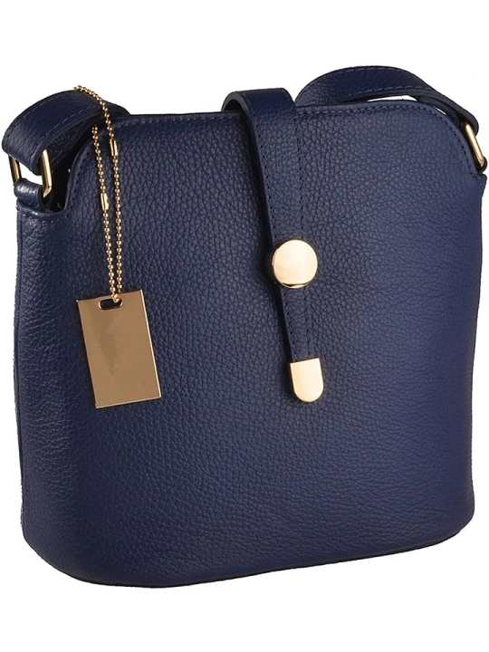 Zdjęcie produktu Florence Bags Skórzana torebka "Larissa" w kolorze granatowym - 26 x 21 x 12 cm rozmiar: onesize