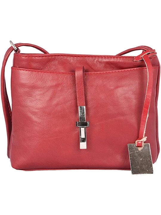 Zdjęcie produktu Florence Bags Skórzana torebka "New Sport" w kolorze czerwonym - 20 x 18 x 5 cm rozmiar: onesize