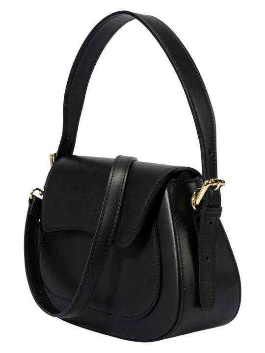 Zdjęcie produktu Florence Bags Skórzana torebka "Samac" w kolorze czarnym - 24 x 19 x 9 cm rozmiar: onesize