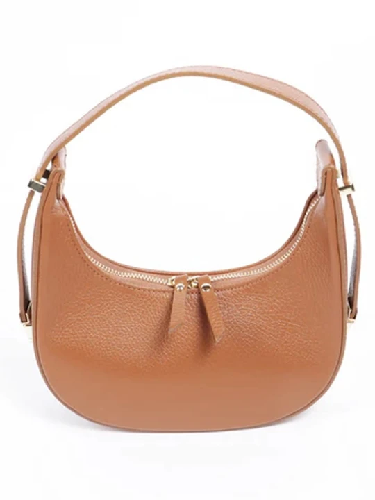 Zdjęcie produktu Florence Bags Skórzana torebka "Tim" w kolorze jasnobrązowym - 23 x 12 x 7, 5 cm rozmiar: onesize