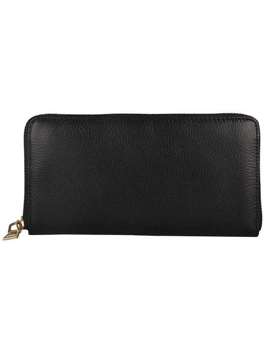 Zdjęcie produktu Florence Bags Skórzany portfel "Dole" w kolorze czarnym - 20 x 10 x 2 cm rozmiar: onesize