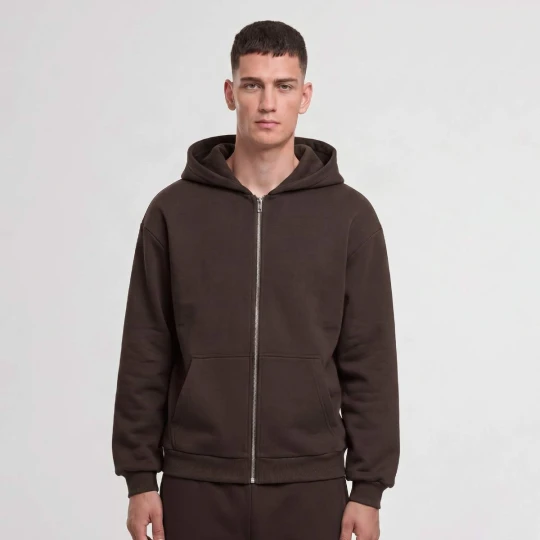 Zdjęcie produktu Fluffy Zip Hoody Urban Classics brązowy