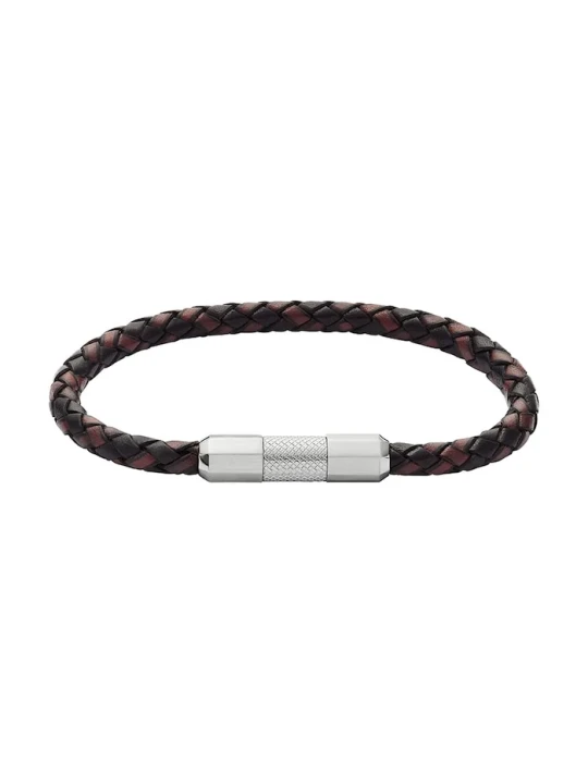 Zdjęcie produktu Fossil bransoletka skórzana srebrny