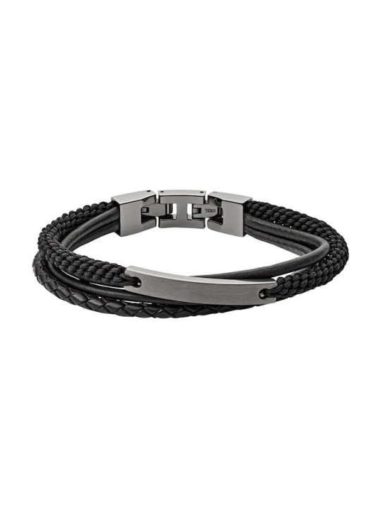 Zdjęcie produktu Fossil - Bransoletka skórzana JF03185793 czarny
