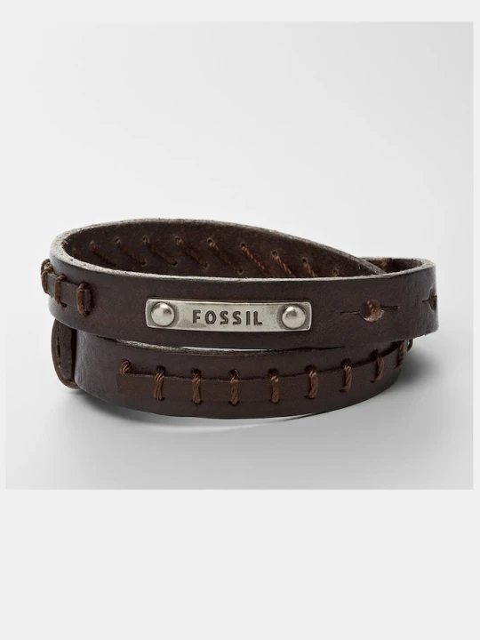 Zdjęcie produktu Fossil - Bransoletka skórzana JF87354040 brązowy