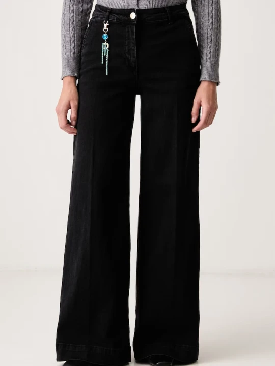Zdjęcie produktu Fracomina jeansy wide leg damskie czarny