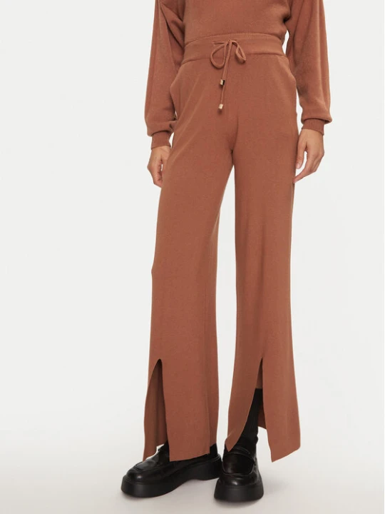 Zdjęcie produktu Fracomina Spodnie dzianinowe FJ24WV3004K42001 Brązowy Wide Leg