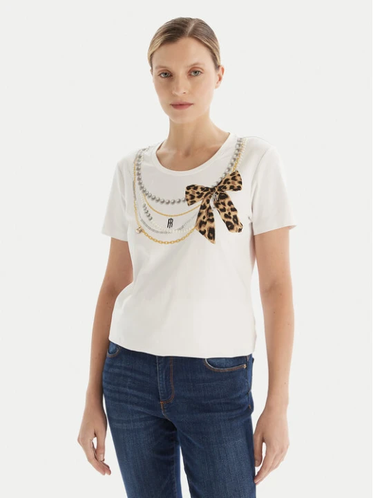Zdjęcie produktu Fracomina T-Shirt FR25WT3004J40108 Biały Regular Fit