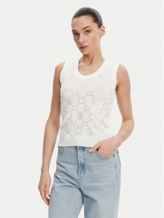 Zdjęcie produktu Fracomina Top FR25ST4003K414R9 Écru Regular Fit Kremowy