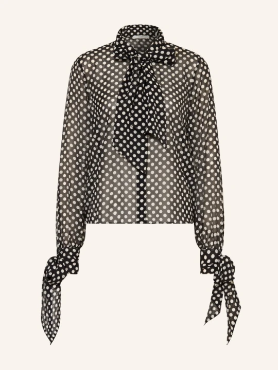 Zdjęcie produktu Frame Bluzka Z Kokardą The Polka Dot Nouvelle Blouse Z Jedwabiu schwarz