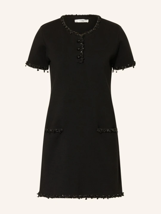 Zdjęcie produktu Frame Sukienka Etui The Beaded Trim Dress Z Kamieniami Ozdobnymi schwarz CZARNY