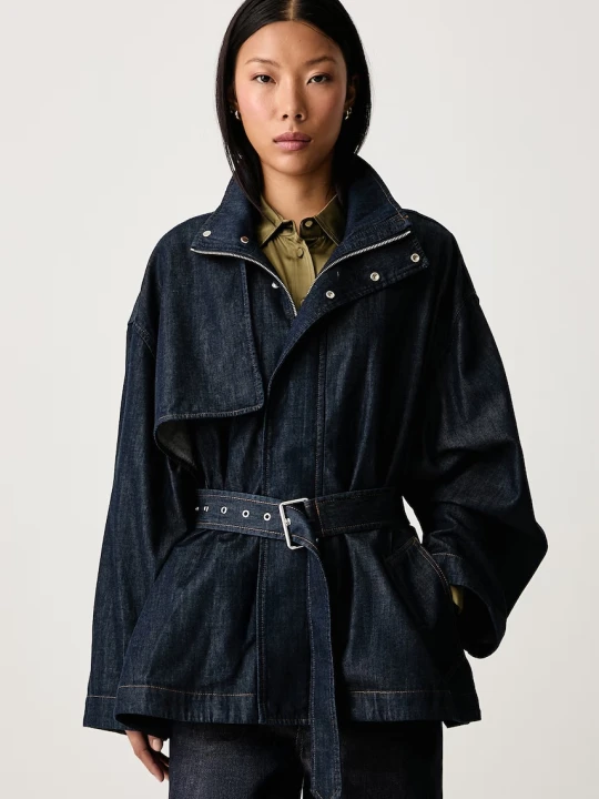 Zdjęcie produktu Frame THE DENIM SHORT FIELD TRENCH krótki trencz damski z wełną