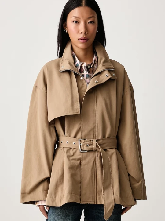 Zdjęcie produktu Frame THE SHORT FIELD TRENCH krótki trencz damski bawełniany