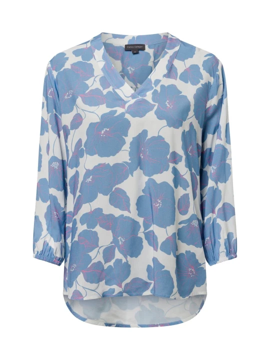 Zdjęcie produktu Franco Callegari bluzka tunika - Lola Kobiety wiskoza biały | niebieski | różowy