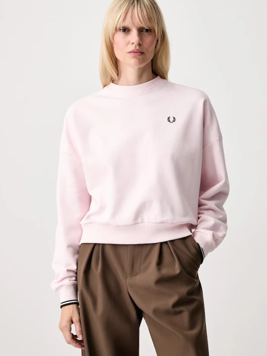 Zdjęcie produktu Fred Perry bluza oversize damska bawełniana różowy