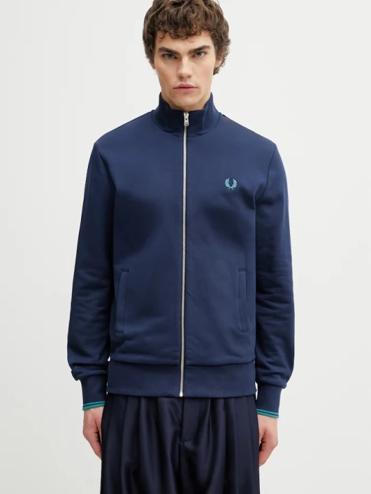 Zdjęcie produktu Fred Perry bluza rozpinana męska bawełniana granatowy