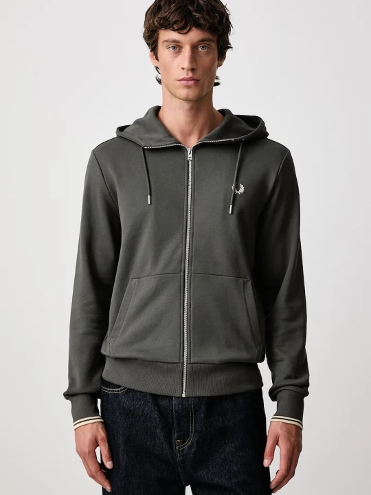 Zdjęcie produktu Fred Perry bluza rozpinana z kapturem bawełniana męska