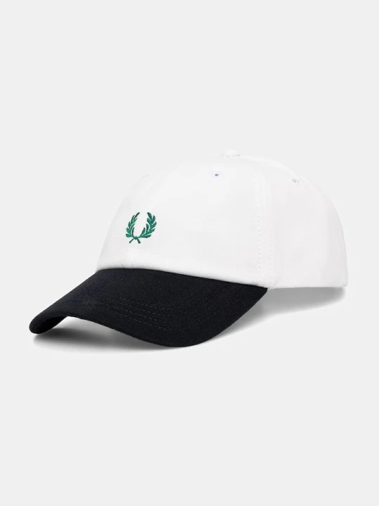 Zdjęcie produktu Fred Perry czapka z daszkiem bawełniana biały