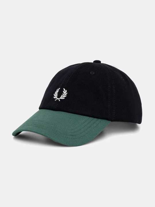 Zdjęcie produktu Fred Perry czapka z daszkiem bawełniana granatowy