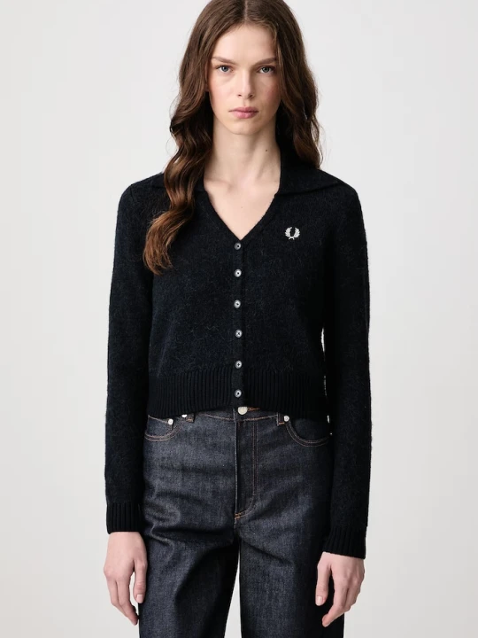 Zdjęcie produktu Fred Perry kardigan damski z wełną granatowy