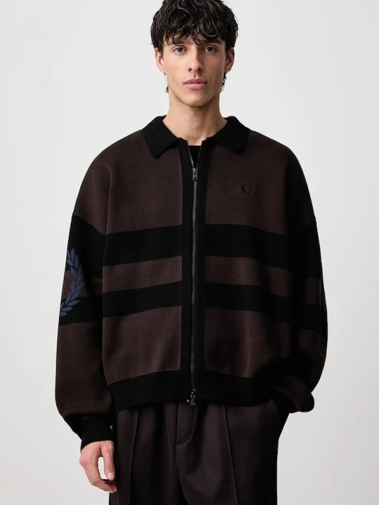 Zdjęcie produktu Fred Perry kardigan męski bawełniany brązowy