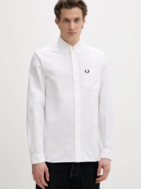 Zdjęcie produktu Fred Perry koszula bawełniana beżowy