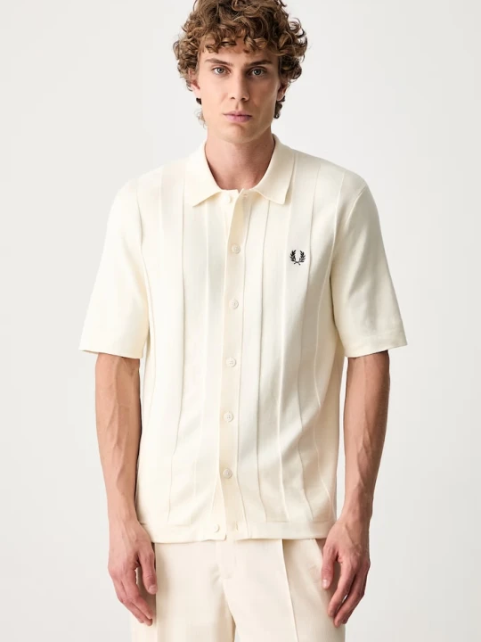 Zdjęcie produktu Fred Perry koszula męska bawełniana beżowy