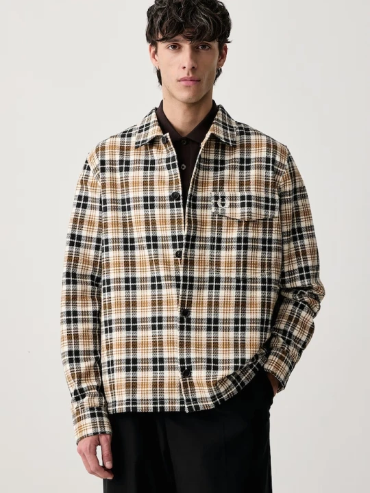 Zdjęcie produktu Fred Perry koszula męska bawełniana beżowy