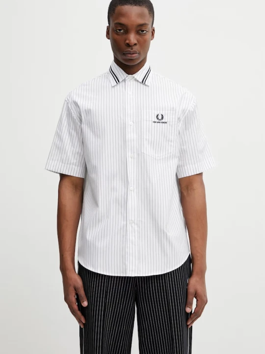 Zdjęcie produktu Fred Perry koszula męska bawełniana x Kris Van Assche biały