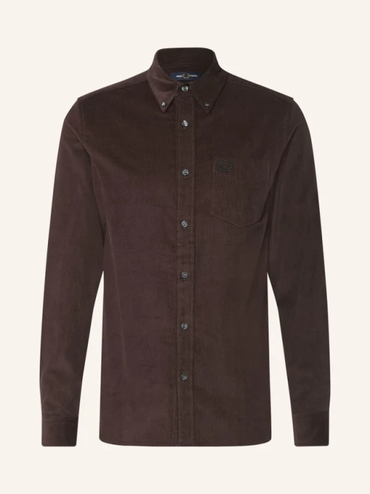 Zdjęcie produktu Fred Perry Koszula Z Sztruksu O Kroju Slim Fit braun CIEMNOBRĄZOWY