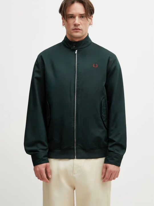 Zdjęcie produktu Fred Perry kurtka przejściowa męska z bawełną zielony