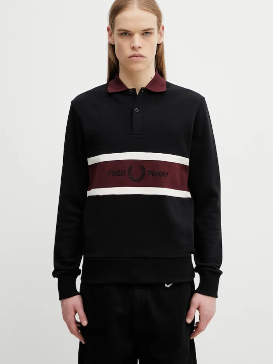 Zdjęcie produktu Fred Perry longsleeve bawełniany czarny