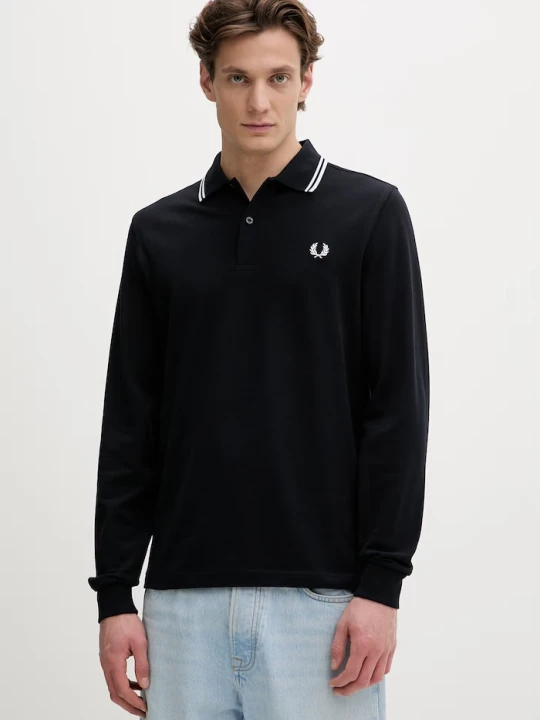 Zdjęcie produktu Fred Perry longsleeve bawełniany granatowy
