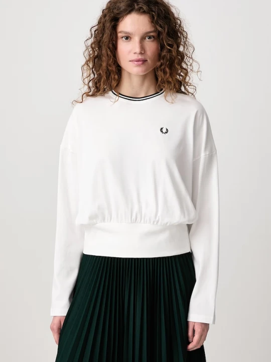 Zdjęcie produktu Fred Perry longsleeve damski bawełniany biały