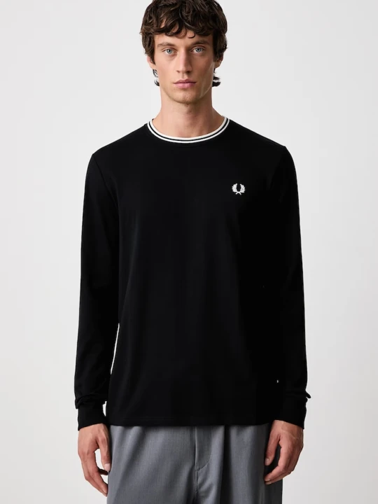Zdjęcie produktu Fred Perry longsleeve męski bawełniany granatowy