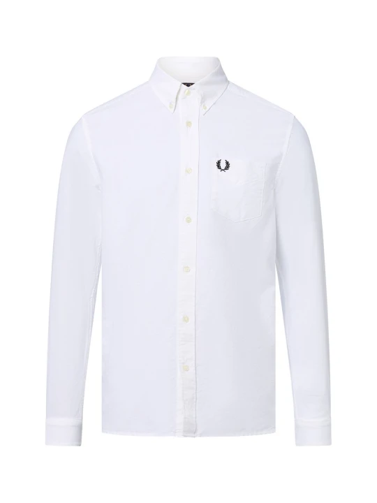 Zdjęcie produktu Fred Perry koszula bawełniana Mężczyźni Slim Fit Bawełna biały
