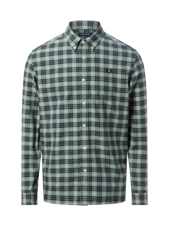 Zdjęcie produktu Fred Perry koszula casual - Tartan Oxford Mężczyźni Comfort Fit Bawełna zielony
