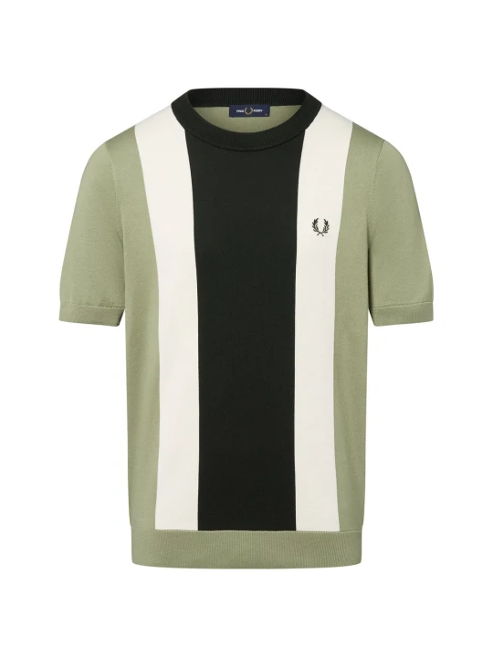 Zdjęcie produktu Fred Perry koszula z dzianiny Mężczyźni Bawełna zielony | biały