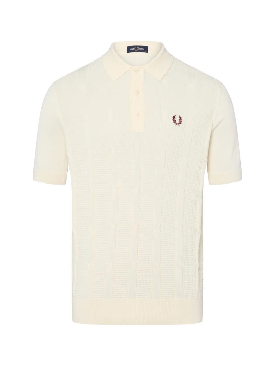 Zdjęcie produktu Fred Perry koszulka polo Mężczyźni drobna dzianina biały