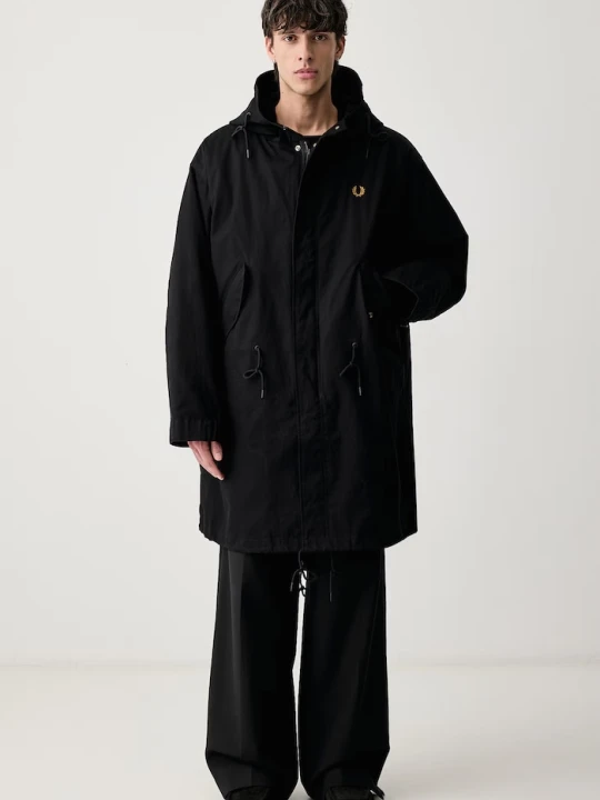 Zdjęcie produktu Fred Perry parka męska bawełniana czarny