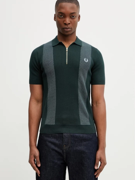 Zdjęcie produktu Fred Perry polo męskie z bawełną zielony