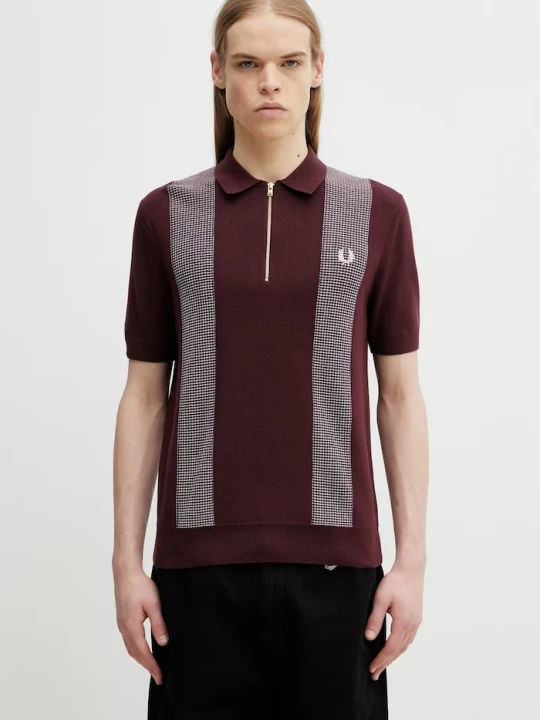 Zdjęcie produktu Fred Perry polo męskie z bawełną bordowy